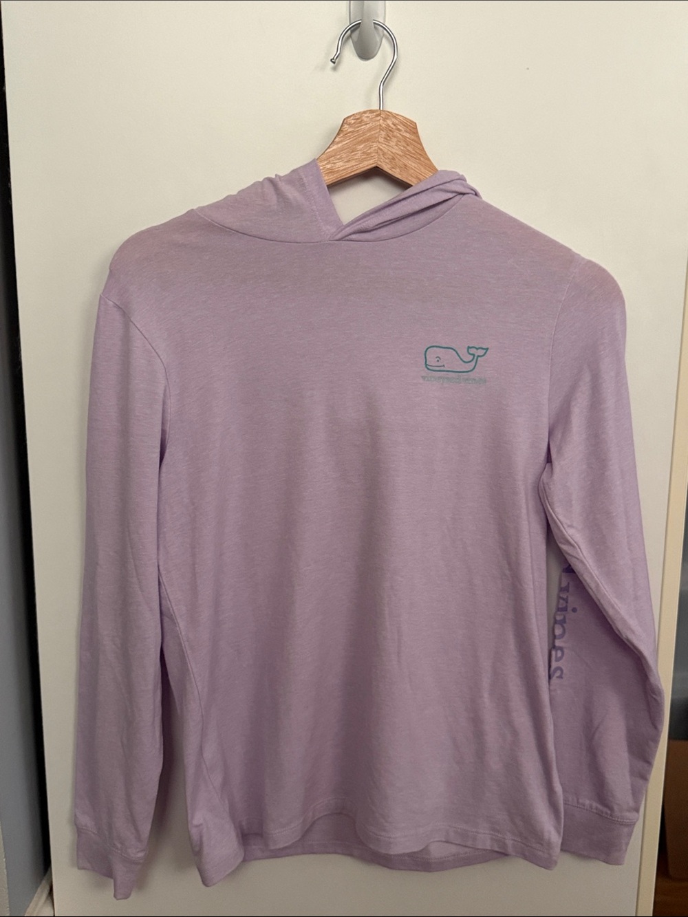 Vineyard Vines Girl’s Lilac Long-Sleeve Hoodie with Whale Logo